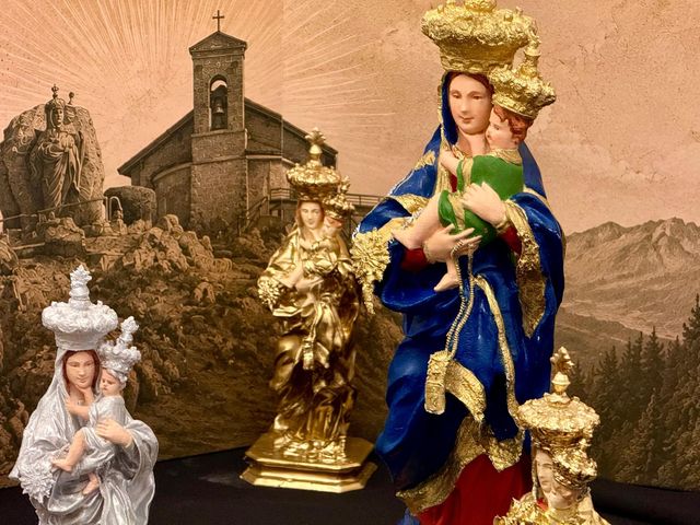 Madonna del Carmine — le quattro vesti: argentea, aurea, vestita d'oro e policroma
